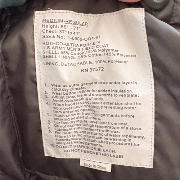 Rothco Military Jacket - Picture 6 of 6
